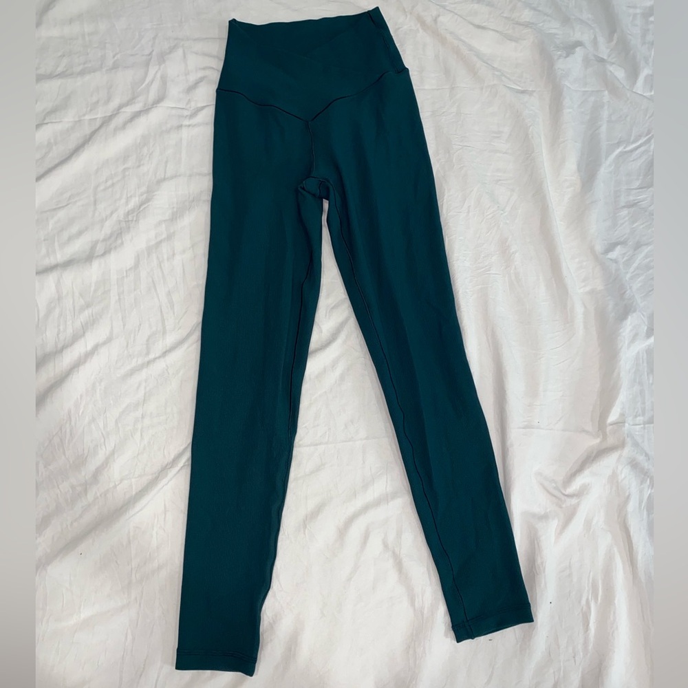OFFLINE By Aerie Dark Green Waffle Crossover Leggings